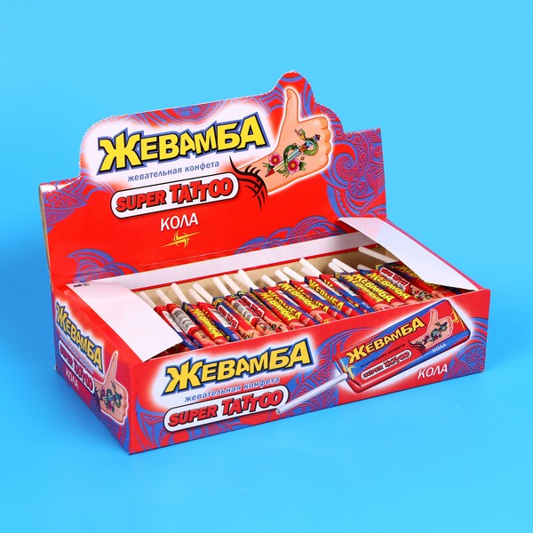 Конфета жевательная "Жевамба" Super tatoo кола, 10 г 6708518 6708518