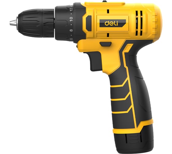 Дрель-шуруповерт аккумуляторная DELI DL-DZ12-6A2 1 акб, 12В х 2Ач, ЗУ, 30Нм, набор оснастки 24 предмета, кейс  164631