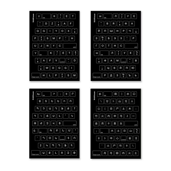 Тетрадь общая ученическая на скобе ErichKrause Keyboard, B5, 60 листов, клетка, матовая ламинация+выборочный УФ-лак_MIX-PACK 63307