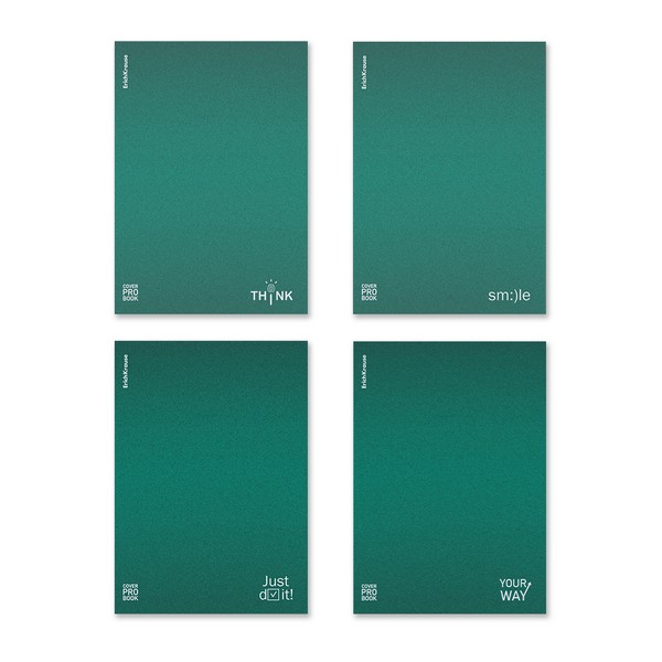 Тетрадь общая ученическая с пластиковой обложкой на скобе ErichKrause Symbol, зеленый, B5, 60 листов, клетка_MIX-PACK 63415