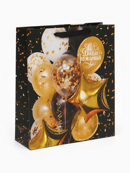 Пакет ламинированный вертикальный «С Днем Рождения», M 25,5 ? 30 ? 9 см   4725276 4725276    