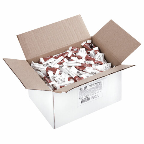 Сахар порционный WELDAY (ВЭЛДЭЙ) в стиках по 5 г, 500 штук 622494