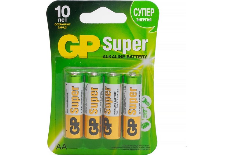 Батарейка GP Super G-TECH (алкалиновые, пальчиковые) 15A LR6/316/AA BL4 (шоу-бокс 40 штук) 15A LR6/316/AA BL4