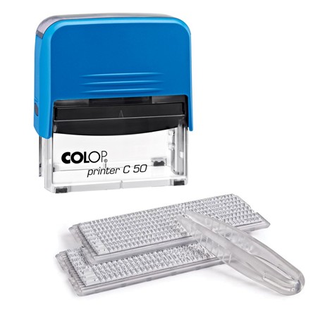 Штамп самонаборный Colop Printer 50N SET-F автоматический, 6 или 8 стр., 2 кассы, черный, пластмассовый, 30*69 мм 50N SEТ-F