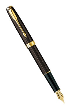 Ручка перьевая PARKER "Sonnet 07 Premium Range Chocolate GT" (перо золото 18К, fine), цвет корпуса кофейный с позолоченной (23К) отделкой в подарочной коробке. S0808440