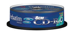 Диск mini CD-R Verbatim 210Mb, 24х, Box, Color, 8см. VER-43413