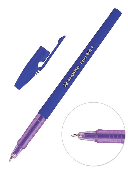 Ручка шар. STABILO LINER 808F фиолетовая, тонкая линия (10/2000) 808/55