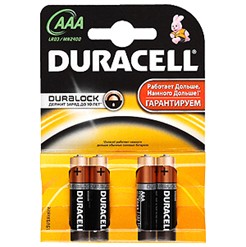 Батарейка DURACELL Basic (алкалиновые, мизинчиковые) LR 03-4BL (4/48/33000) MN2400