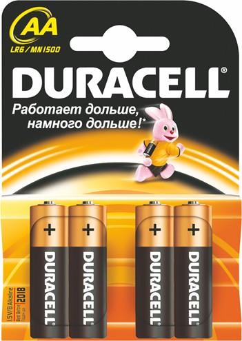 Батарейка DURACELL Basic (алкалиновые, пальчиковые) LR6-4BL (4/80/240/20400) MN1500