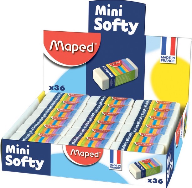 Ластик Maped "Mini-Softy" в картонном футляре-держателе, (36/864)  511780