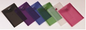 Папка-конверт пластиковая 0.18мм, на кнопке фА6, фиолетовый, Comix А1856