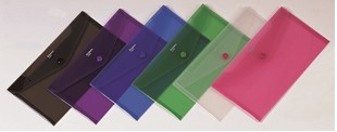 Папка-конверт пластиковая 0.18мм, на кнопке фА5/2, фиолетовая, Comix А1855