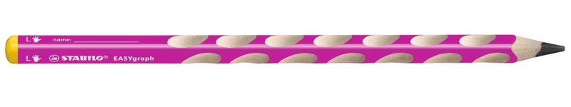 Карандаш чернограф. Stabilo EASY GRAPH для левшей треугольный, розовый 321/01-HB-6