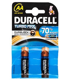 Батарейка DURACELL Turbo (Алкалиновые,пальчиковые) LR 6-2BL (2/40/120/10200) MN 1500