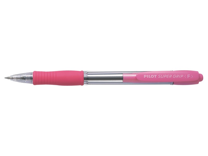 Ручка шар. автоматич. PILOT "SUPER GRIP" 0.7мм синяя розовый прозрачный корпус с резиновым грипом BPGP-10R-F-P