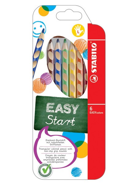 Карандаши 6цв., "EASYCOLORS" для левшей, Stabilo 331/6