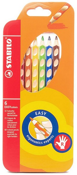 Карандаши 6цв., "EASYCOLORS" для правшей, Stabilo 332/6
