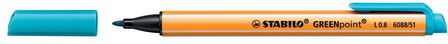 Ручка капил. Stabilo GREENPOINT 0,8мм, бирюзовая (10) 6088/51