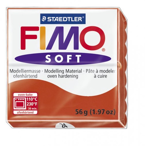 Пластика Fimo soft, индийский красный брус 56гр. 8020-24