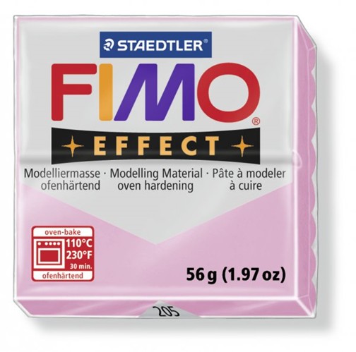Пластика Fimo effect, полупрозрачный светло-розовая брус 56гр. 8020-205