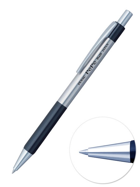 Ручка автоматич. PENAC PePe ball 0.7мм синяя, корпус черный/металл ВВ0502-06