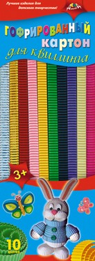 Набор цветного гофрокартона для квиллинга 10цв. 11*52 "Зайчик", КТС-Про С1913-05