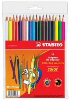 Карандаши 15цв. + 3 флю цв. Stabilo в пластиковой упаковке 1218-77-01