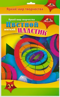 Набор для детского творчества: цветной мягкий пластик "Цветные кольца" фА4, 4цв., Апплика  С2539-01