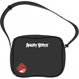 Сумка подростковая Angry Birds,к/з.черный матовый с красной птицей,молния,наплечный ремень,большой внешний карман,32,5*13,5*26,5см.Centrum 84815