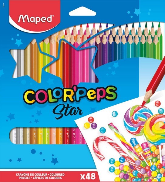 Карандаши 48цв., MAPED Color Peps треугольные, (12/36) 832048