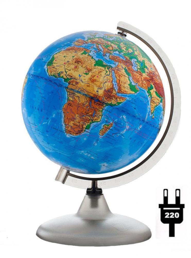 Глобус (d=200мм) физический с подсветкой, Глобусный мир 10300