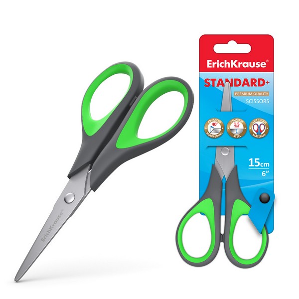 Ножницы 150мм ErichKrause EasyCut+, цвет ручек ассорти (12/144) 35098