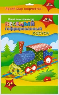 Набор цветного веселого гофрокартона фА4 5цв. 5л. " Паровозик"" в  ПЭТ, КТС-Про С2536-01