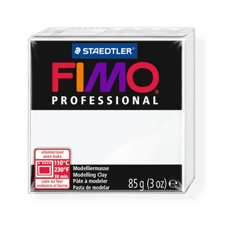 Пластика Fimo professional, белый брус 85гр. 8004-0