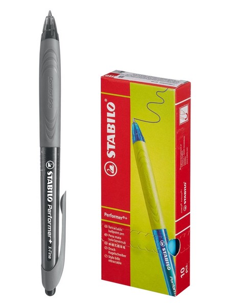 Ручка шариковая Stabilo Liner Performer 328 XF черный, светло-серый корпус 328/3-46