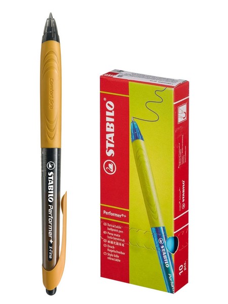 Ручка шариковая Stabilo Liner Performer 328 XF черный, светло-оранжевый корпус 328/3-46-2