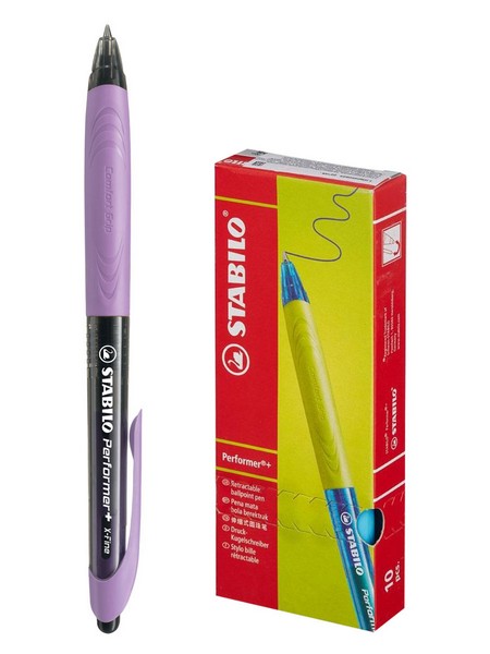 Ручка шариковая Stabilo Liner Performer 328 XF черный, светло-лиловый корпус 328/3-46-3