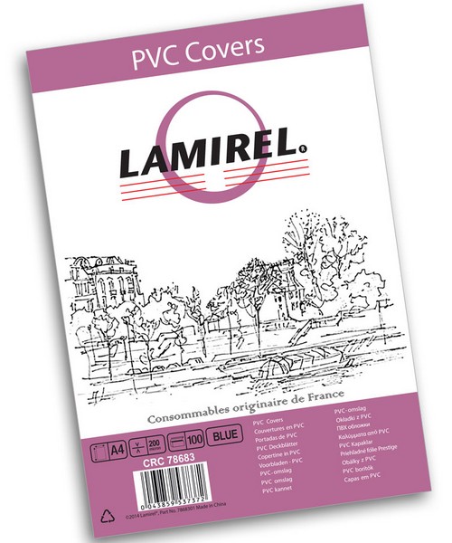 Обложка для переплета Lamirel Transparent фА4, PVC, 100 шт, 200мкм, синие LA-78683
