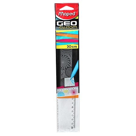 Линейка 20см., пластиковая полупрозрачная "GEOCUSTOM" в блистере, MAPED 254120