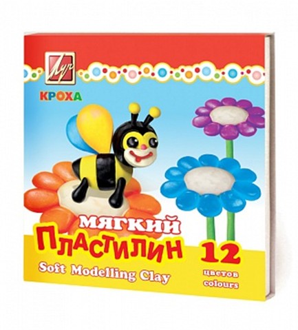 Пластилин 12цв. восковой "Кроха" мягкий, в картонной коробке, Луч 23С 1484-08