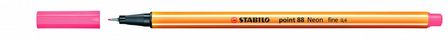 Ручка капил. Stabilo point-88 КРАСНЫЙ НЕОН 0,4мм - популярная ручка для офиса (10) 88/040