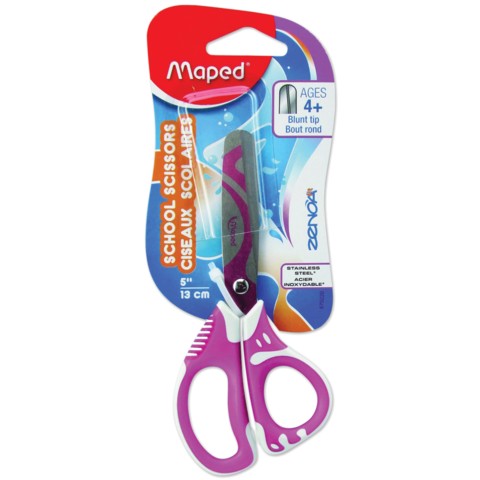 Ножницы 130мм ZENOA FIT, обрезиненные ручки с системой "антишок", с декоративным покрытием, асимметричные 670110