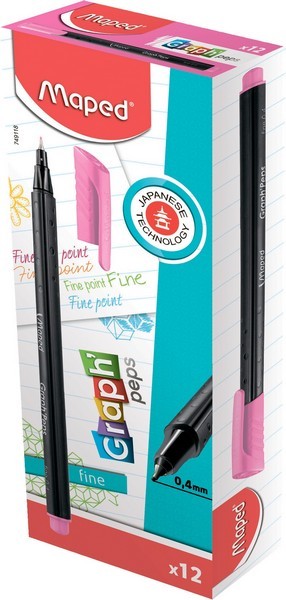 Ручка капил. 0,4 мм"GRAPH PEP'S", розовый,  эргономичная зона обхвата 749118