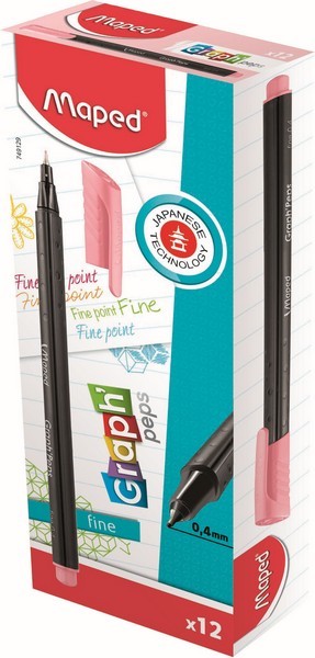 Ручка капил. 0,4 мм"GRAPH PEP'S", пурпурно-розовый,  эргономичная зона обхвата 749129