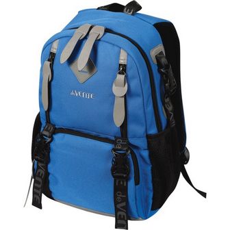Рюкзак  школьный "deVENTE." 41x29x13 см, текстильный с отделкой из искусственной кожи, 1 отделение, 3 передних кармана, 2 боковых кармана, темно-синий с серым 7033676