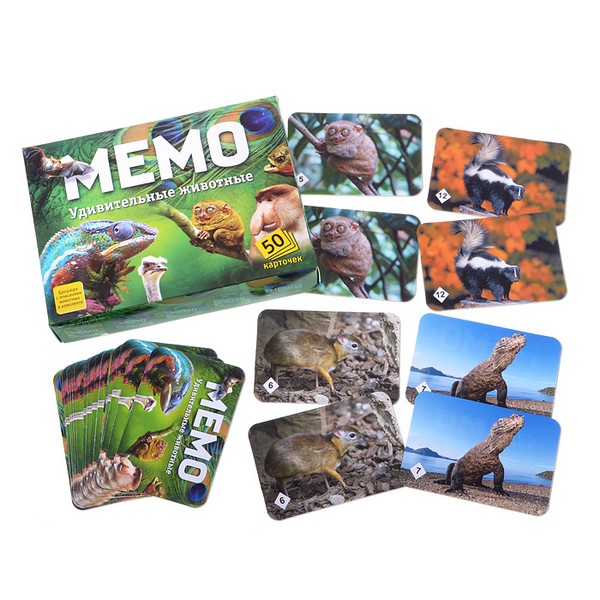 Настольная игра "Мемо. Удивительные животные" В* 7207