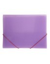 Папка пластиковая 0.4мм, на резинке, фА4, фиолетовая полупрозрачная, LINE Хатбер Пк4р_03020