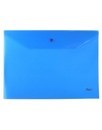Папка-конверт пластиковая 0.18 мм, на кнопке фА4, синяя, Хатбер AKk4_00002