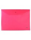 Папка-конверт пластиковая 0.18 мм, на кнопке фА4, красная, Хатбер AKk4_00003