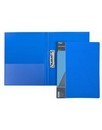 Папка пластиковая 0.7мм., с внутренним боковым зажимом, с карманом, синяя, STANDARD Хатбер АС4_00109